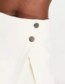 Белая юбка-юбка с запахом Stradivarius