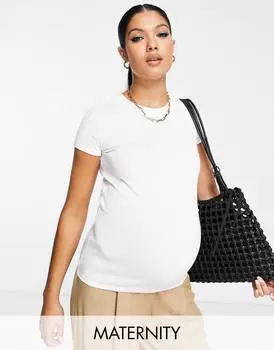 Белая удлиненная футболка на каждый день Topshop Maternity