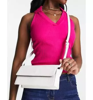 Белая удлиненная сумка через плечо со съемным ремешком ASOS DESIGN