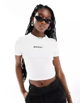 Белая укороченная детская футболка Dickies Valley Falls