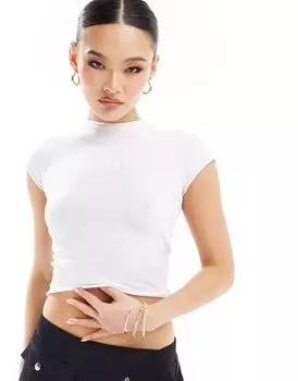 Белая укороченная футболка с логотипом Murci