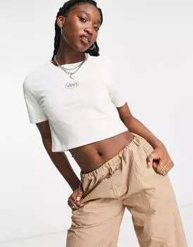 Белая укороченная футболка Vans Oval Sporty эксклюзивно для ASOS