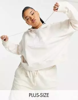 Белая укороченная худи с трилистником adidas Originals '80's Aerobic' Plus