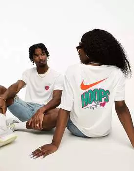 Белая унисекс футболка унисекс Nike Hoops JDI Dri-Fit