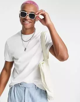 Белая вафельная футболка ASOS DESIGN