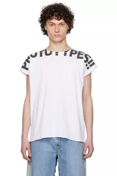 Белая вафельная футболка Muscle Prototypes