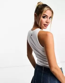 Белая вафельная майка премиум-класса Champion Reverse Weave