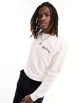 Белая винтажная толстовка с круглым вырезом и логотипом города Tommy Jeans