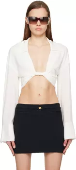 Белая витая рубашка Blumarine