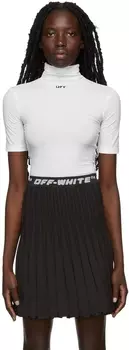 Белая водолазка с короткими рукавами и логотипом Second Skin Off-White