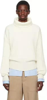 Белая водолазка с нашивками Moncler