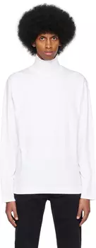 Белая водолазка с приспущенными плечами Sunspel