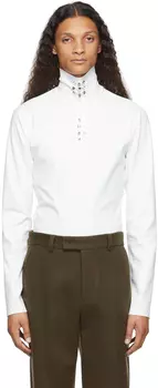 Белая водолазка с заклепками We11done