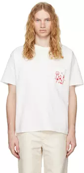 Белая вышитая футболка Hoop Bode