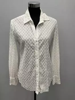 Белая вышитая хлопковая рубашка Cino