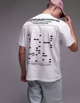 Белая высококачественная футболка оверсайз Topman x The Streets с принтом спереди и сзади