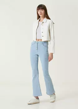 Белая женская джинсовая куртка barcelona Dare London