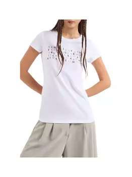 Белая женская футболка Armani Exchange