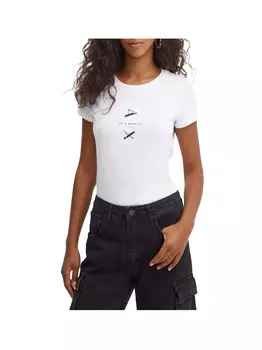 Белая женская футболка Armani Exchange