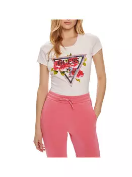 Белая женская футболка Guess