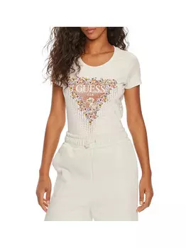 Белая женская футболка Guess