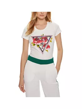 Белая женская футболка Guess