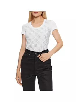 Белая женская футболка Guess