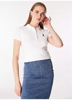 Белая женская футболка-поло приталенного кроя TP0124 U.S. Polo Assn., белый