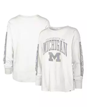 Белая женская футболка с длинным рукавом Michigan Wolverines Statement SOA 3-Hit '47 Brand, белый