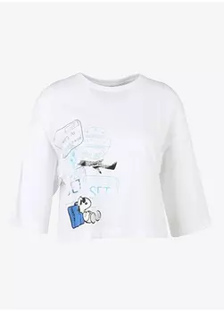 Белая женская футболка с круглым воротником Mavi