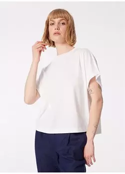 Белая женская футболка с круглым вырезом 3096D1071 Benetton, белый