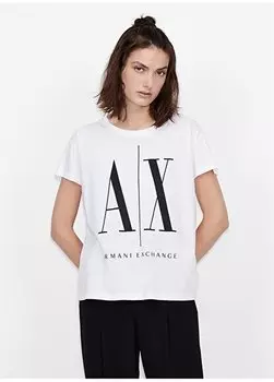 Белая женская футболка с круглым вырезом 8NYTCX-5100 Armani Exchange, белый