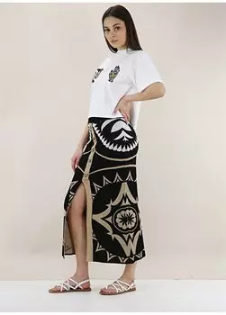 Белая женская футболка с круглым вырезом и принтом TSKD05203 Akep, белый