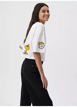 Белая женская футболка с круглым вырезом и принтом Mavi