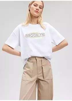 Белая женская футболка с круглым вырезом M1612153-620-SHORT SLEEVE MODEL PEN Mavi, белый
