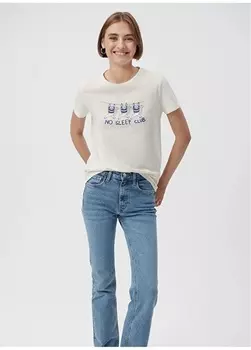 Белая женская футболка с круглым вырезом Mavi