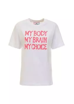 Белая женская футболка с круглым вырезом с принтом 75CBHT09 Chiara Ferragni, белый