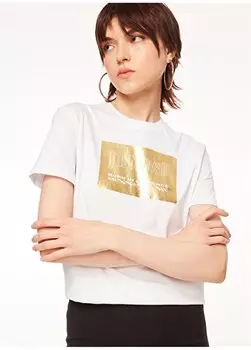 Белая женская футболка с круглым вырезом с принтом 75PAHG06 Just Cavalli, белый