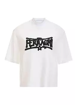 Белая женская футболка с круглым вырезом с принтом 75CBHK06 Chiara Ferragni, белый