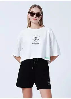 Белая женская футболка с круглым вырезом с принтом BLACK ON BLACK X AAE