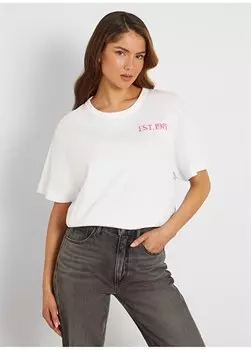 Белая женская футболка с круглым вырезом W4GI19JA914-G011 Guess, белый