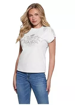 Белая женская футболка с круглым вырезом W4RI15I3Z00-G011 Guess, белый