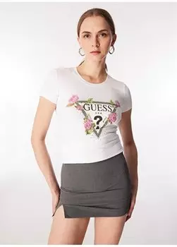 Белая женская футболка с круглым вырезом W4RI28J1314-G011 Guess, белый