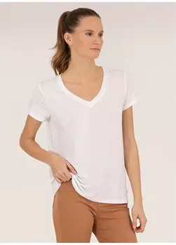 Белая женская футболка с V-образным вырезом RIEN-VT Pierre Cardin, белый