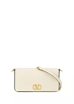 Белая женская кожаная сумка через плечо vlogo Valentino Garavani