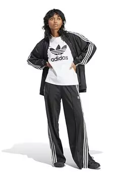 Белая женская круглая футболка IR9534 TREFOIL adidas, белый