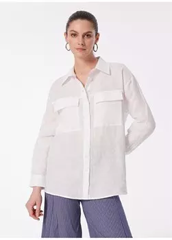 Белая женская льняная рубашка обычного кроя 1091099 Network, белый