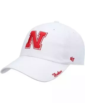 Белая женская регулируемая шляпа с логотипом Nebraska Huskers Miata Clean Up '47 Brand, белый