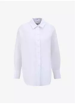 Белая женская рубашка с широким воротником 1091217 Network, белый