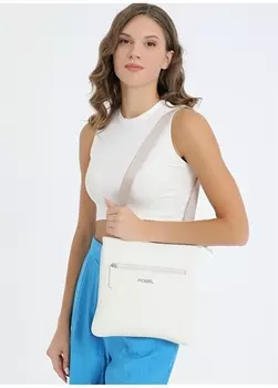 Белая женская сумка через плечо Fossil